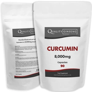 CURCUMIN - 8,000mg Capsules - Powerful Formula - Best Quality on Ebay - Picture 1 of 6