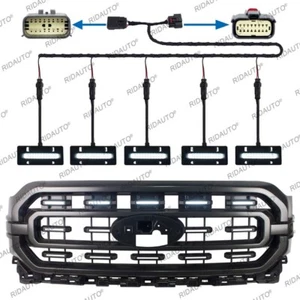 Plug And Play White LED Lights 5 PCS Fit For FORD F150 2021-2023 XL XLT Grille - Picture 1 of 10