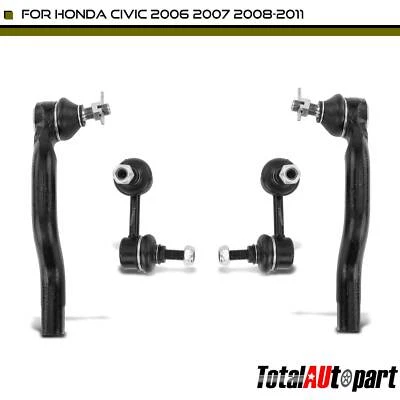 4x Barra estabilizadora de enlace extremo de barra de amarre para Honda Civic 2006 2007-2011 delantero y exterior Foto 1 de 4
