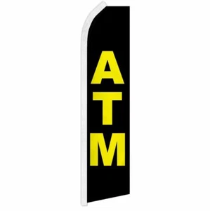 "ATM" Werbung Super Fahne Swooper Banner Geschäftsschild Verkauf Bank Geld Bargeld - Bild 1 von 10