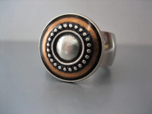 Botón accesorio - esmalte - "Plata marrón" 18 mm - compatible con anillo Charlotte 21 - Imagen 1 de 2