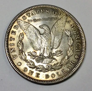 1898 Morgan Silver Dollar Nice Lustre light tone Mint State Nearly So #K - Picture 1 of 2