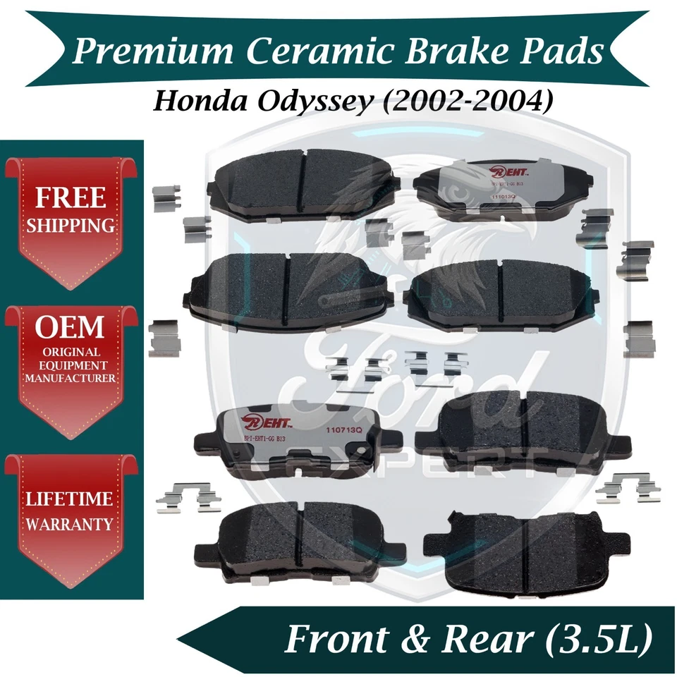 Kit de pastillas de freno delanteras y traseras premium OE para Honda Odyssey 2002-2004 3,5 L Foto 1 de 4