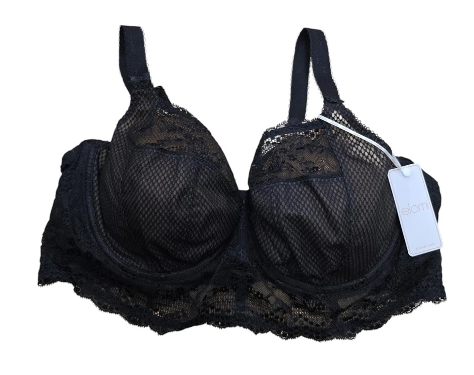 Sujetador Elomi NEGRO Charley con aros Longline, EE. UU. 38G Foto 1 de 1