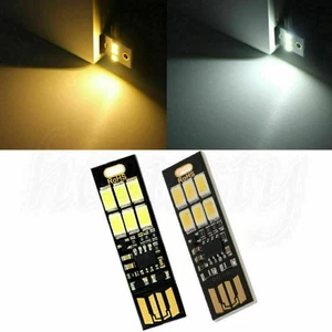 1PC Pocket Card Lamp Bulb 6 LED Keychain Mini LED Night Light Portable USB Power - Photo 1/9
