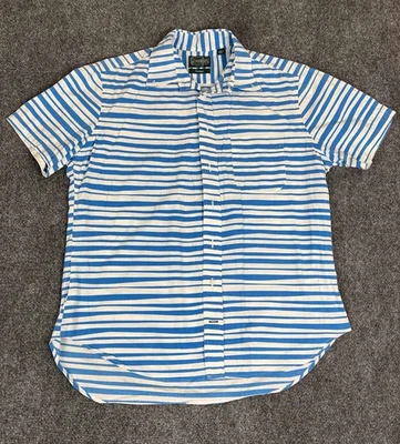 Gitman Bros Vintage Shirt Mens Large Blue Striped Short Sleeve Button Up USA - Image 1 of 4