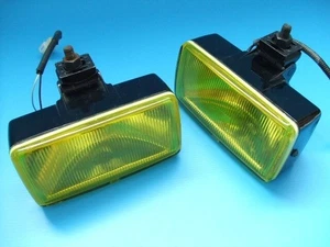 PIAA 60 Square Fog Lamp Light H3 Bulb Yellow Lens Left Right Pair off-road - Picture 1 of 9