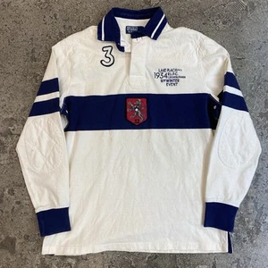 Polo Ralph Lauren Rugby uomo media manica lunga Lake Placid nuova con etichette NOS vintage - Foto 1 di 8