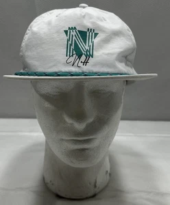 Neff SnapBack Hat Mens White Teal Logo Nylon Cap Rope Trucker Adjustable * - Picture 1 of 8