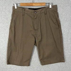 Volcom Shorts Mens 30 Brown Chino Casual Skater Streetwear Cotton Blend - Picture 1 of 14