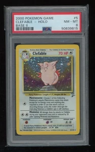 POKEMON Base Set 2 CLEFABLE 5/130 Holo Rare PSA 8 NM-MT Vintage WOTC - Picture 1 of 2