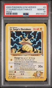 2000 Pokemon Lt. Surge's Electabuzz Gym Heroes Holo #6 [PSA 10] GEM MT - Picture 1 of 3
