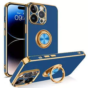 For iPhone 15 Pro Max Case Shockproof Rugged Heavy Duty Ring Kickstand Cover - Picture 1 of 9