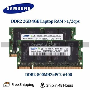 Samsung DDR2 RAM 2GB 4GB 8G(2×4GB) 800MHz PC2-6400 Laptop SODIMM Speicher 200pin - Picture 1 of 12