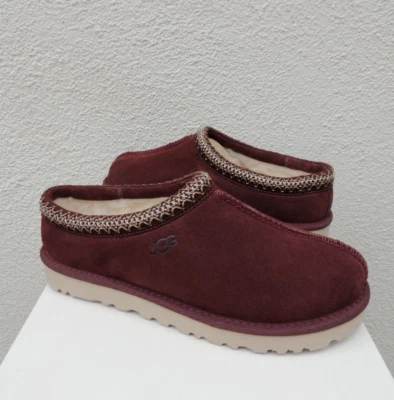 UGG TASMAN BURGUNDY SUEDE/ SHEEPSKIN SLIPPERS SHOES, MEN US 9/ EUR 42 ~NIB - Image 1 of 4