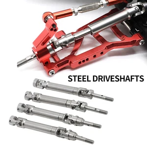 4x4 Steel Driveshafts CVD Kit For Traxxas 1/10 Slash Rustler Stampede Slash 2WD - Picture 1 of 19