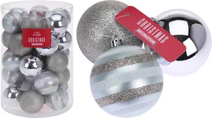 Baumschmuck Kugel 33-teilig silber-grau bruchfest (Ko205680) Christbaumkugeln - Bild 1 von 1