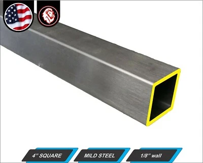 4" Square Metal Tube - Mild Steel - 11 gauge - ERW - 48" Long (4-ft) - Изображение 1 из 3