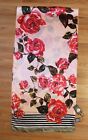 New Vince Camuto Dg Roses 100% Silk Oblong Scarf 18"X72" #Vc2237
