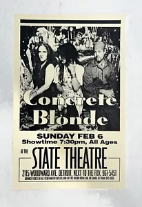 CONCRETE BLONDE Detroit ORIGINAL concert FLYER poster - Picture 1 of 1