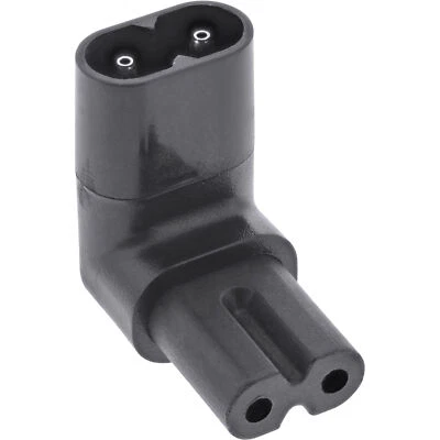 1 x InLine Netzadapter IEC 60320 C8 Buchse zu C7 oben/unten gewinkelt 2pol. - Bild 1 von 2