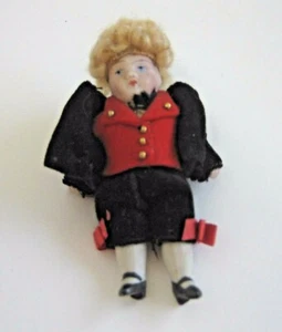 Antique bisque doll house boy doll Painted eyes jointed - Picture 1 of 2