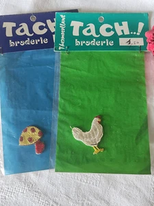 Duo Antique Vintage Heat Seal Patch "Chicken Mushroom" Customization T14 - Picture 1 of 4