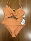 L*SPACE Eco Chic Repreve® Kyslee One Piece Swimsuit, NWT, Large, Sienna
