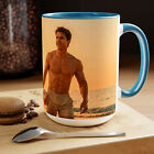 Tom Cruise, volleyball de plage, pistolet haut tasses à café bicolores, 15 oz