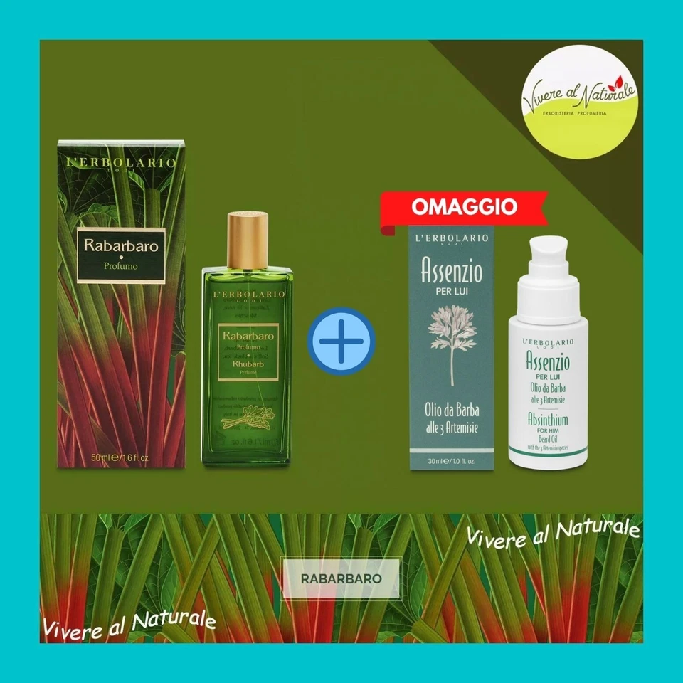 Profumo RABARBARO 50 ml + OLIO da BARBA L'erbolario - Immagine 1 di 1