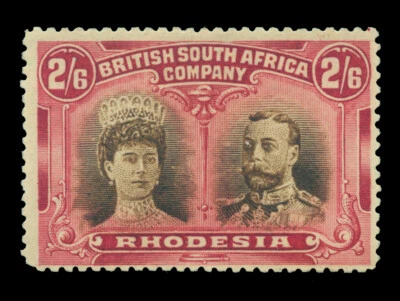 British SOUTH AFRICA  RHODESIA 1910 Double Heads 2/6d bistre brn SG 156a mint MH - Image 1 of 2