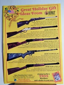 HENRY RIFLES FIREARM ORIGINAL VTG 2000-2005 ADVERTISEMENT - Picture 1 of 1