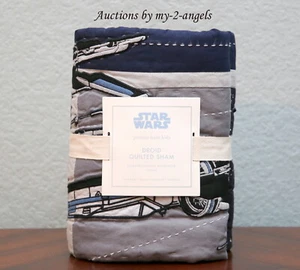 NUOVO Pottery Barn Kids STAR WARS DROID trapuntato standard finta - Foto 1 di 1