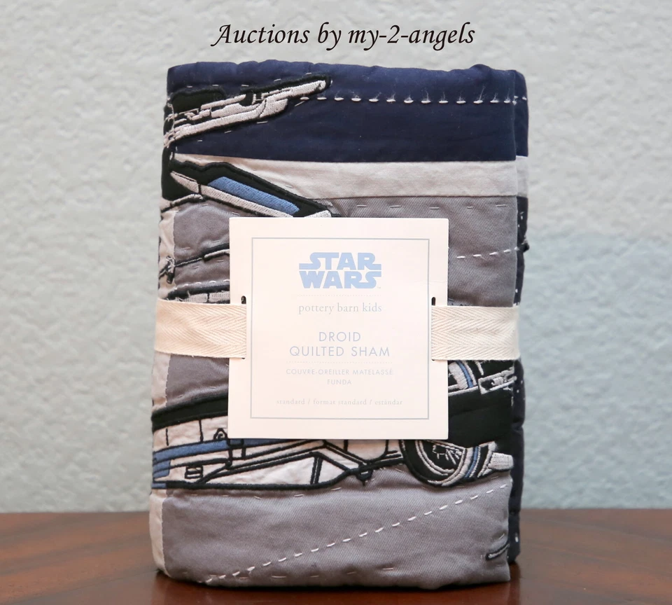 NEW Pottery Barn Kids STAR WARS DROID Quilt-ed Standard Sham - Image 1 of 1