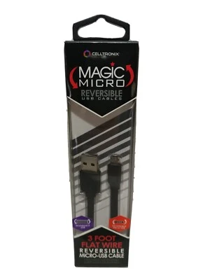 Celltronix Magic Micro Reversible USB Cables 3' Flat Cable Both Ends Reversible! - Image 1 of 3