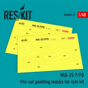 1/48 ResKit RSM48-0021 MiG-25 P/PD Pre-cut painting masks for Icm kit - Picture 1 of 1