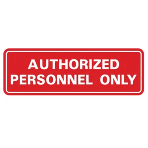 AUTHORIZED PERSONNEL ONLY Sign -Red - Medium (2.75 x 7") - Picture 1 of 1