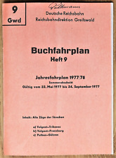 Deutsche Reichsbahn - Buchfahrplan Heft 9 Rbd Greifswald 1977 (Repro) BR 99