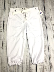 Football Practice Pants Half Belt Snaps Youth White Russell Athletic LARGE - Picture 1 of 8