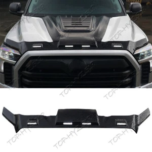 For 2022-2025 Toyota Tundra w/LED Lights Hood Bonnet Cover Trim Gloss black - Picture 1 of 8