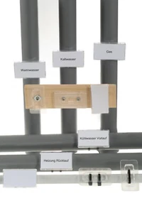 10 Schildträger aus Kunststoff Schild Heizung Sanitär Halter Beschriftung Rohre - Bild 1 von 6