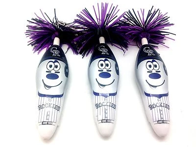 Colorado Rockies Pen Kooky Klicker Belt Clip MLB Baseball Ball Point Chain 3 Pk - Image 1 of 2
