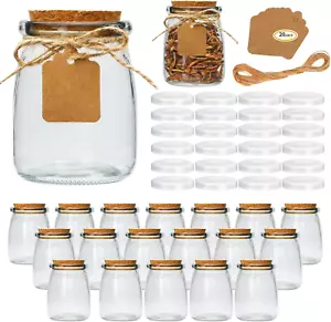 Mini Yogurt Jars 30 Pack, 7 Oz Glass Favor Jars with Cork Lids, Pudding Containe - Picture 1 of 12