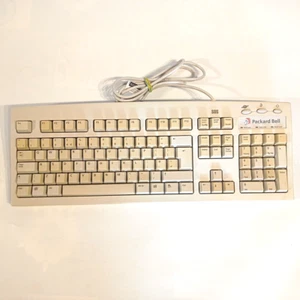 Packard Bell 5140W Keyboard Wired PC Computer Retro Vintage QWERTY PS/2 Tested - Picture 1 of 14