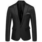 Mens Formal Business Blazer Jacket Wedding Party One Button Smart Suit Coat Tops