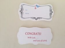40 Congrats w/ lots of LOVE Gift Tags WHITE 300g CARD Favour Bombonieres to/from