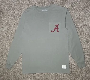 Retro Brand Men’s L/S T-Shirt NCAA Alabama Crimson Tide ROLL TIDE Grey Size M - Picture 1 of 24