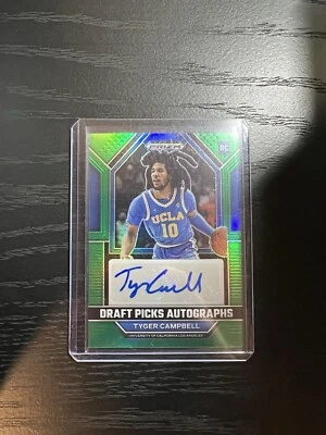 2023-24 Panini Prizm Draft Picks - Autographs Green #DPA-TCB Tyger Campbell RC - Image 1 of 2