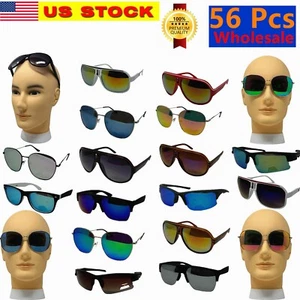 56PC Wholesale Sunglasses Lot Assorted New Styles Unisex Men Women UV Protection - Picture 1 of 8