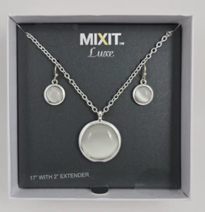 JCPenney Mixit Luxe Halskette und Ohrringe Schmuckset grau - Bild 1 von 5